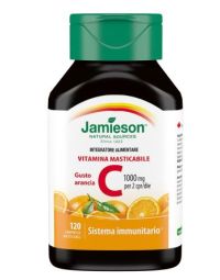 Jamieson Vitamina C 1000 Masticabile Gusto Arancia Integratore Sistema Immunitario 120 Compresse