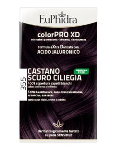 Zeta Farmaceutici Euphidra Colorpro Xd 355 Castano Scuro Ciliegia Gel Colorante Capelli In Flacone + Attivante + Balsamo + Guant