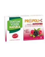 Angelini Tantum Verde Natura Propoli+c Con Zinco E Vitamina C 15 Pastiglie Gommose Gusto Frutti Di Bosco