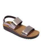 Dr. Scholl's Div. Footwear Scarpa Cynthia Sandal Mirror Synthetic W Pewter Tomaia In Similpelle A Specchio+stampata Fodera In Fe
